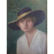 Elemér Hálász-Hradil (pripisované): Portrét ženy v klobúku