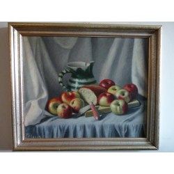 E. Moser: Zátišie s ovocím, chlebom a džbánom